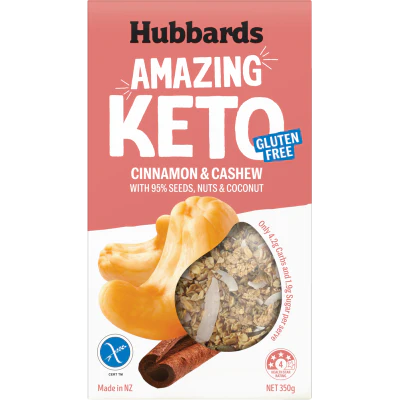 Hubbards Amazing Keto Cinnamon & Cashew Muesli 350g