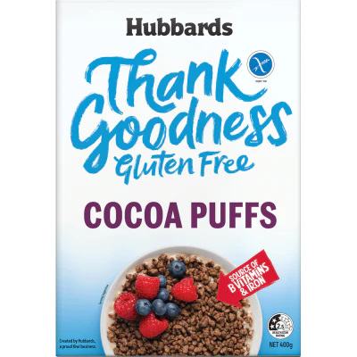 Hubbards Thank Goodness Gluten Free Cocoa Puffs 400g