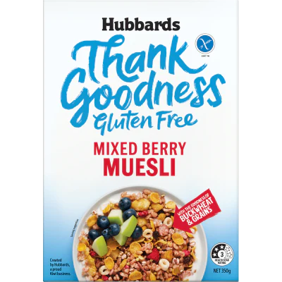 Hubbards Thank Goodness Gluten Free Mixed Berry Muesli 350g