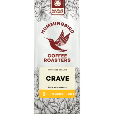 Hummingbird Crave Organic Fair Trade Plunger Coffee 200g