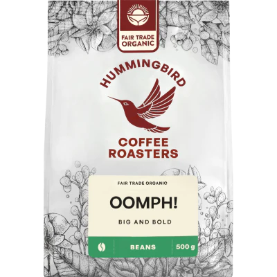 Hummingbird Oomph! Organic Fair Trade Coffee Beans 500g