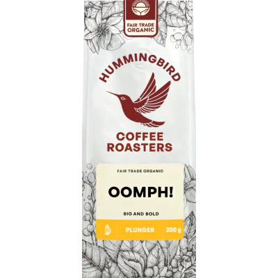 Hummingbird Oomph! Organic Fair Trade Plunger Coffee 200g