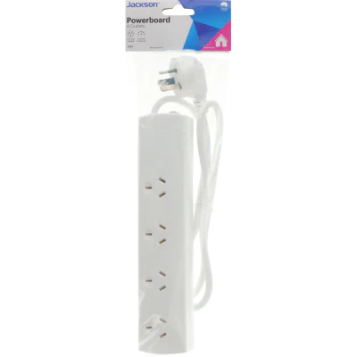 Jackson Powerboard With Overload Protection White 4 Way 1pk