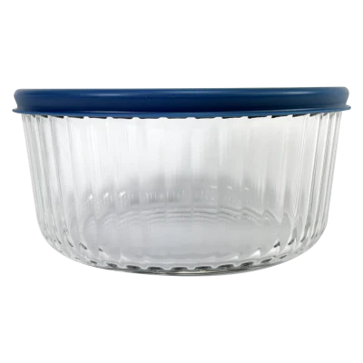 Kates Elara Round Ribbed Glass Container 950ml 1pk
