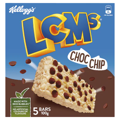 Kellogg's LCMs Choc Chip Rice Bubble Bars 5 x 20g