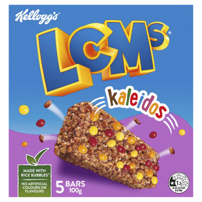 Kellogg's LCMs Kaleidos Rice Bubble Bars 100g