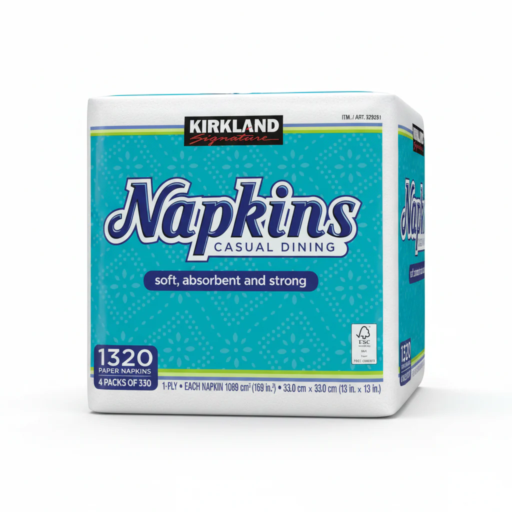 Kirkland Signature Table Napkins 4 x 330 Sheets