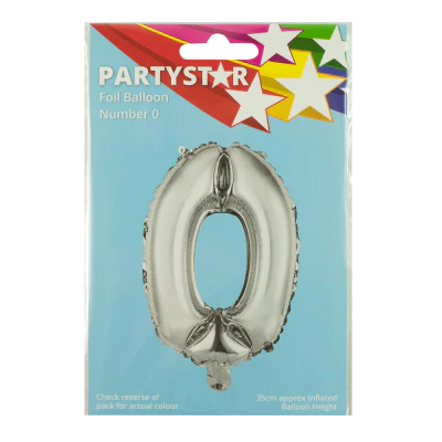 Korbond Party Foil Balloon Number 0 ea