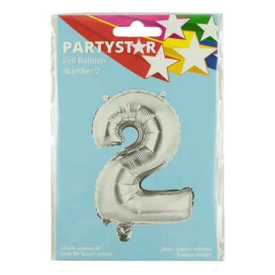 Korbond Party Foil Balloon Number 2 ea