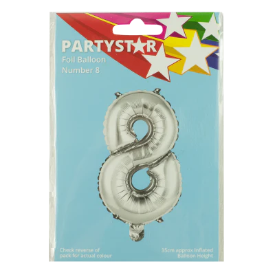 Korbond Party Foil Balloon Number 8 ea