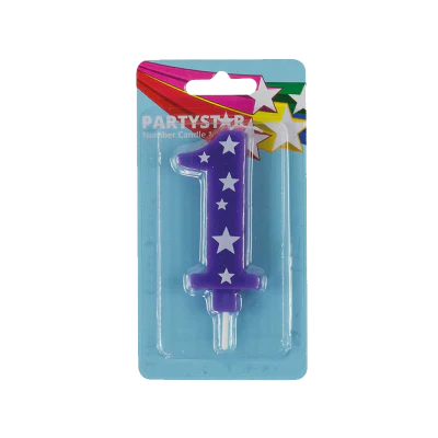 Korbond Party Star Number 1 Candle 1pk