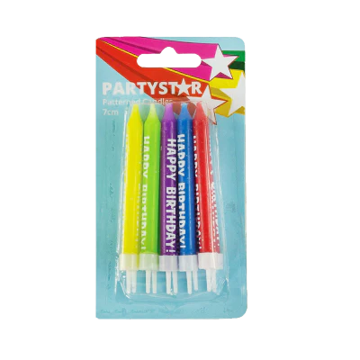 Korbond Party Star Patterned Candle ea