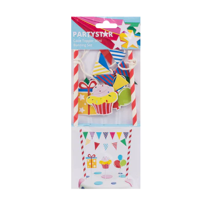 Korbond Partystar Cake Topper Mini Bunting Set ea