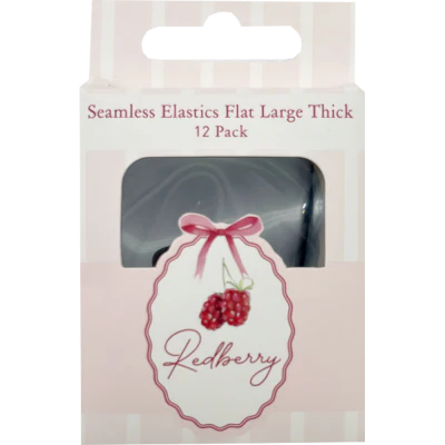 Korbond Redberry Seamless Elastics Flat Thick Black / Brown 12pk