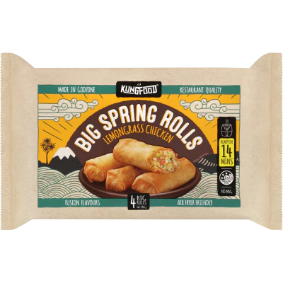 KungFood Lemongrass Chicken Big Spring Rolls 280g
