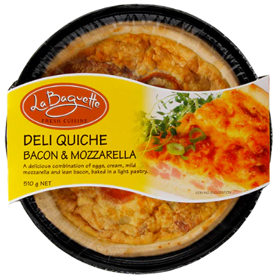 La Baguette Bacon & Mozzarella Deli Quiche 510g