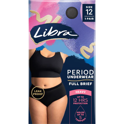 Libra Period Underwear Full Brief Size 12 1pk