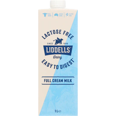Liddells Lactose Free Full Cream Milk 1l