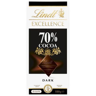 Lindt Excellence 70% Cocoa Dark Chocolate Block 100g