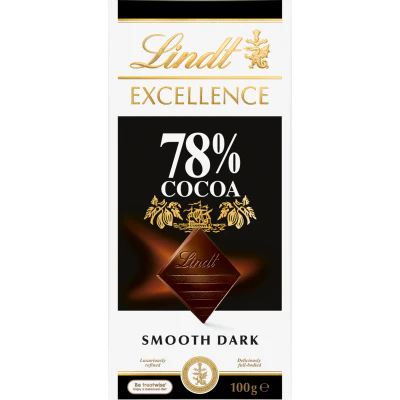 Lindt Excellence 78% Cocoa Smooth Dark Chocolate Block 100g