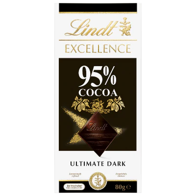 Lindt Excellence 95% Cocoa Ultimate Dark Chocolate Block 80g