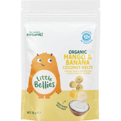 Little Bellies Mango & Banana Coconut Melts 12+ Months 20g