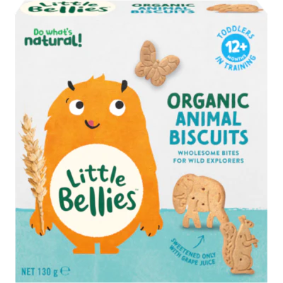 Little Bellies Organic Animal Biscuits 12+ Months 130g