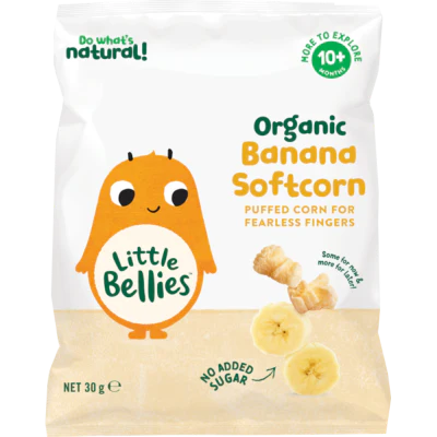 Little Bellies Organic Banana Softcorn 10+ Months 30g