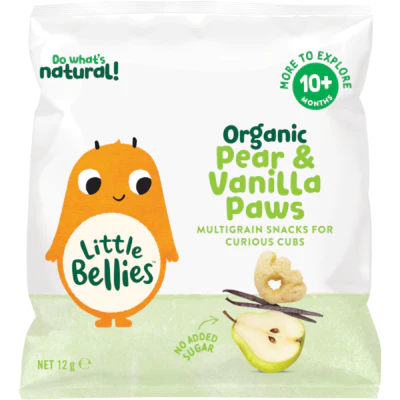 Little Bellies Organic Pea & Vanilla Paws 10+ Months 12g