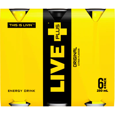 Live Plus Original Citrus Energy Drink 6 x 250ml
