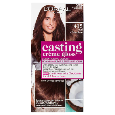 L'Oreal Paris Casting Creme Gloss 415 Iced Chocolate Hair Colour ea