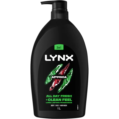 Lynx Africa All Day Fresh + Clean Feel Body Wash 1l
