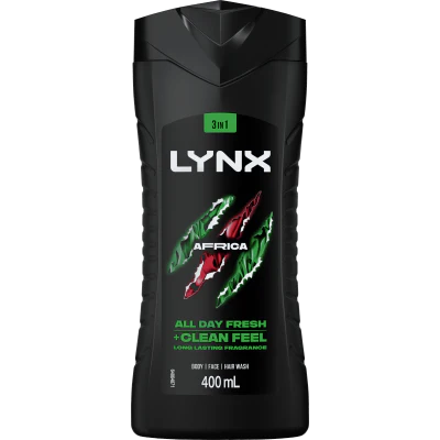 Lynx Africa All Day Fresh + Clean Feel Body Wash 400ml