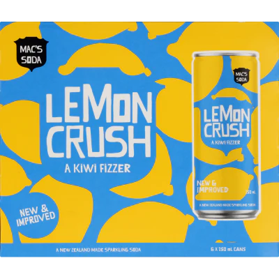 Mac's Lemon Crush Soda 6x250ml
