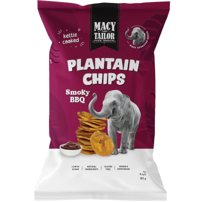 Macy and Tailor Smoky BBQ Plantain Chips 85g