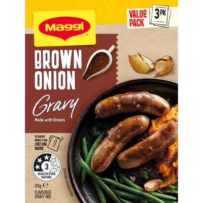 Maggi Brown Onion Flavoured Gravy Mix 3 x 31g