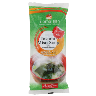 Mama San Instant Miso Soup with Wakame Seaweed 12 x 18g