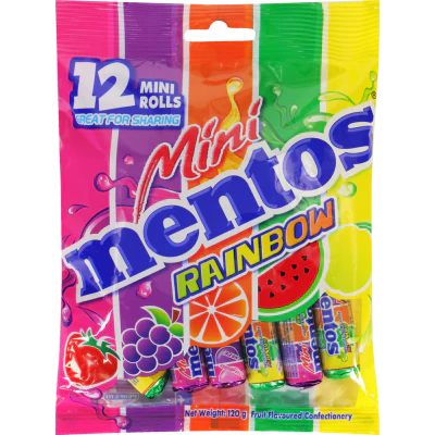 Mentos Mini Rainbow Rolls 12 x 10g