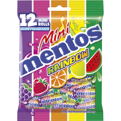 Mentos Mini Rainbow Rolls 120g