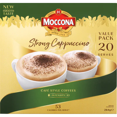 Moccona Strong Cappuccino Coffee Sachets 20pk