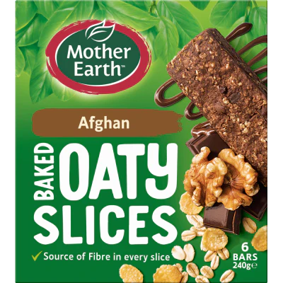 Mother Earth Afghan Baked Oaty Slices 6 x 40g