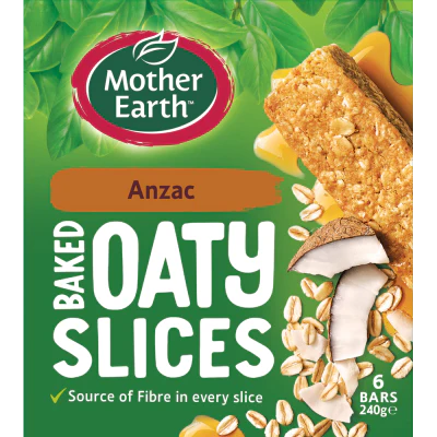 Mother Earth Anzac Baked Oaty Slices 6 x 40g