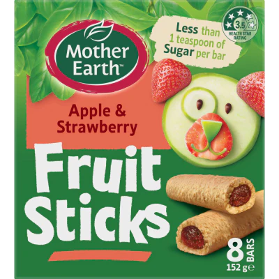 Mother Earth Apple & Strawberry Fruit Sticks 152g