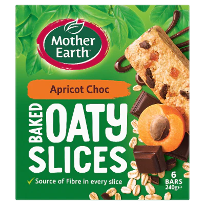 Mother Earth Apricot Choc Baked Oaty Slices 6 x 40g