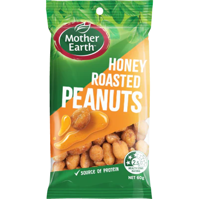Mother Earth Honey Roasted Peanuts 60g