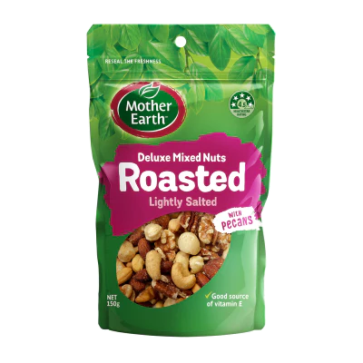 Mother Earth Lightly Salted Roasted Deluxe Mixed Nuts 150g