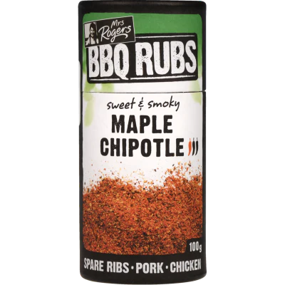 Mrs Rogers Sweet & Smokey Maple Chipotle BBQ Rub 100g