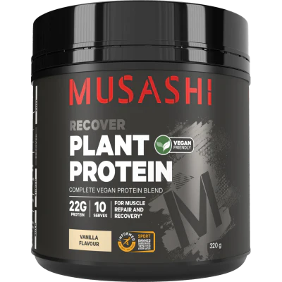 Musashi Recover Plant Protein Vanilla Flavour Powder 320g