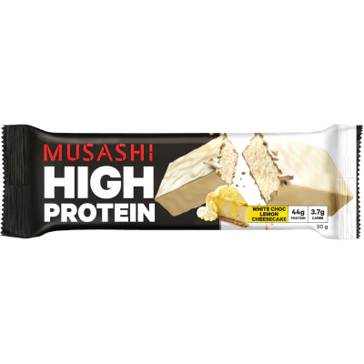 Musashi White Choc Lemon Cheesecake High Protein Bar 90g