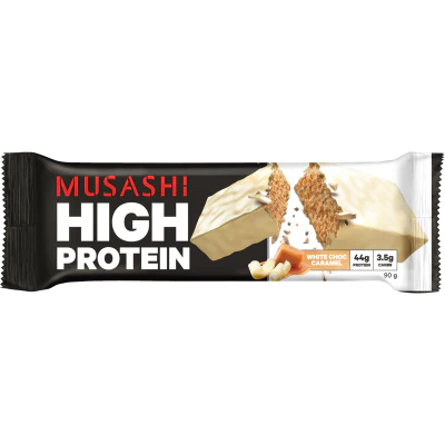 Musashi White Chocolate Caramel High Protein Bar 90g